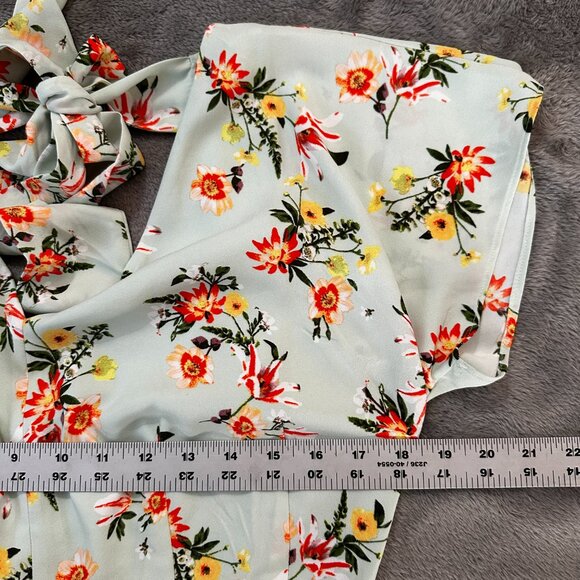 Ann Taylor Factory Mint Green Floral Midi Dress 6 Short Sleeve Cottage - Picture 5 of 10